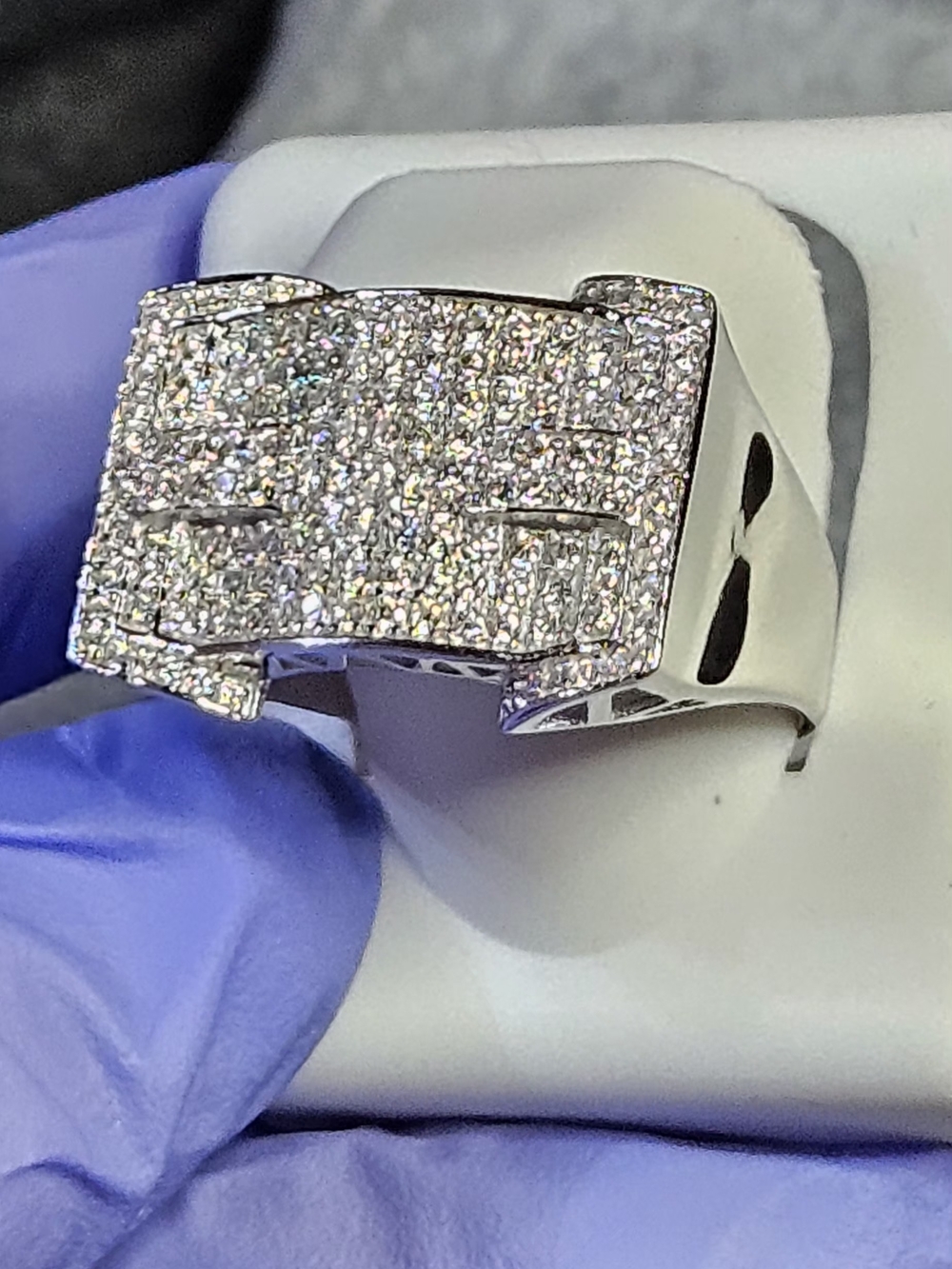 Men's 2.00CT Moissanite 925 Sterling Silver Iced Out Ring NWT - MSRP $850